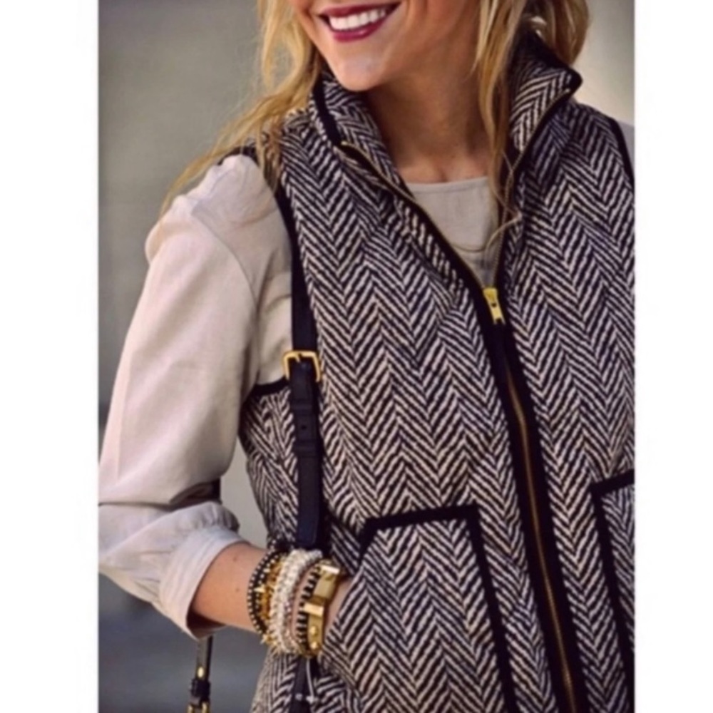 J. Crew quilted herringbone puffer vest